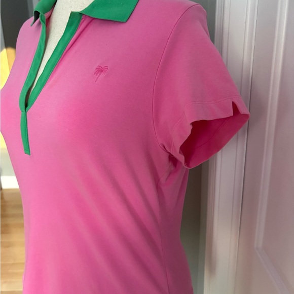 Lilly Pulitzer Pink Tee with Green Collar - Picture 5 of 8